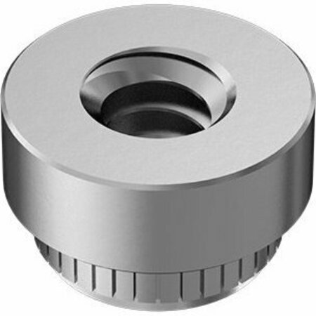 BSC PREFERRED 18-8 Stainless Steel Press-Fit Nut for Sheet Metal 12-24 Thread for 0.090 Minimum Panel Thick, 10PK 96439A280